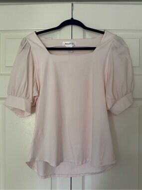 Bailey 44 Pale Blush Square Neck Puff Sleeve Blouse